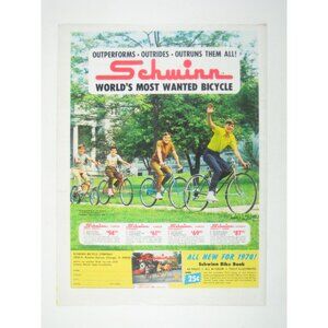 Schwinn 1970 Worlds Most Wanted Bicycle Vintage Print Advertisement Cycling